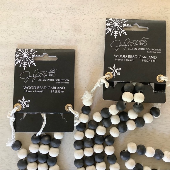 Black & Cream Wood Bead Garland - Picture 2 of 4